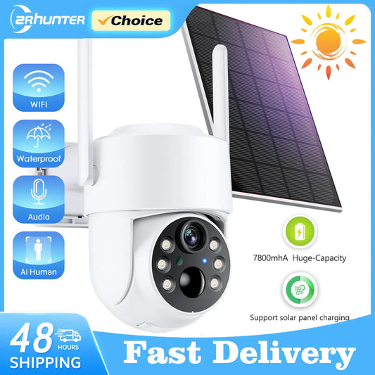 WiFi PTZ Outdoor Wireless Solar IP Camera 4MP HD