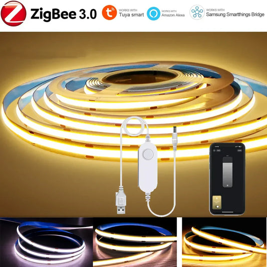 5V USB Tuya Zigbee 3.0 COB LED Strip Light