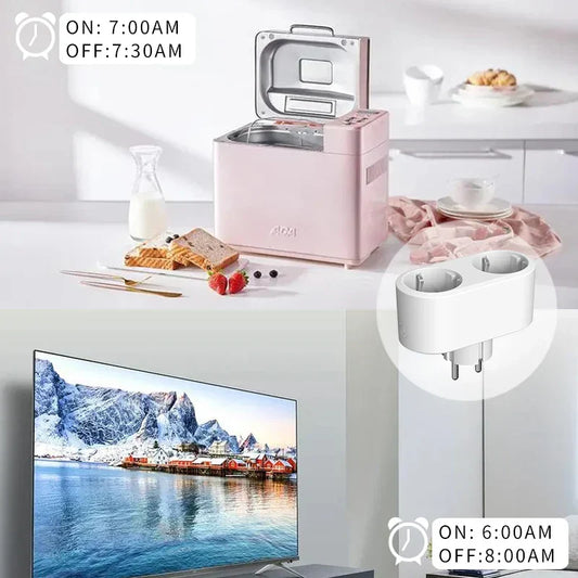 Tuya WiFi Smart Dual Plug Socket EU