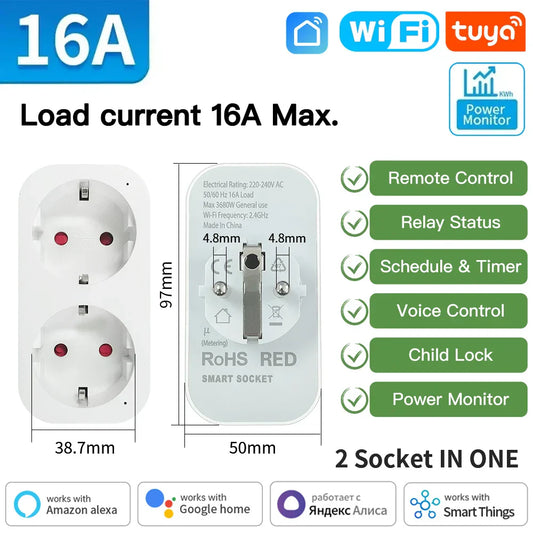 TNCE Tuya Smart Plug EU 16A/20A